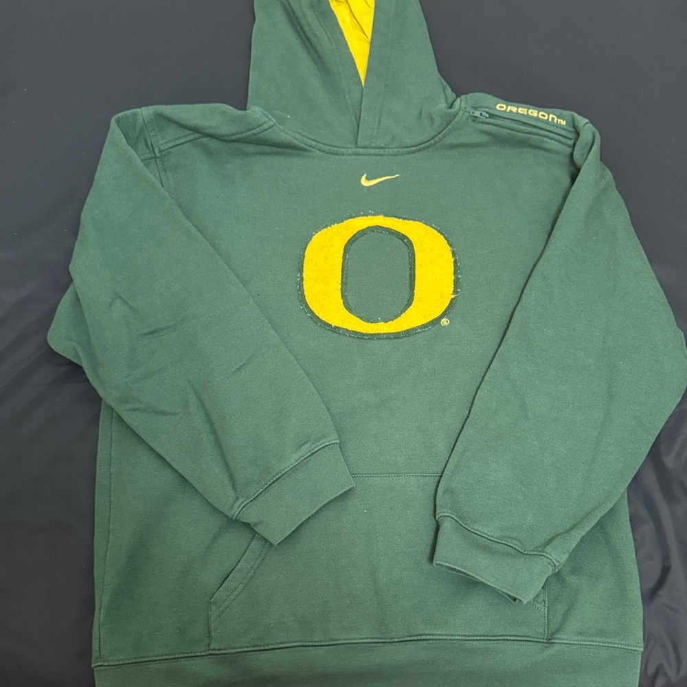 Nike Men's Green and Yellow Hoodie